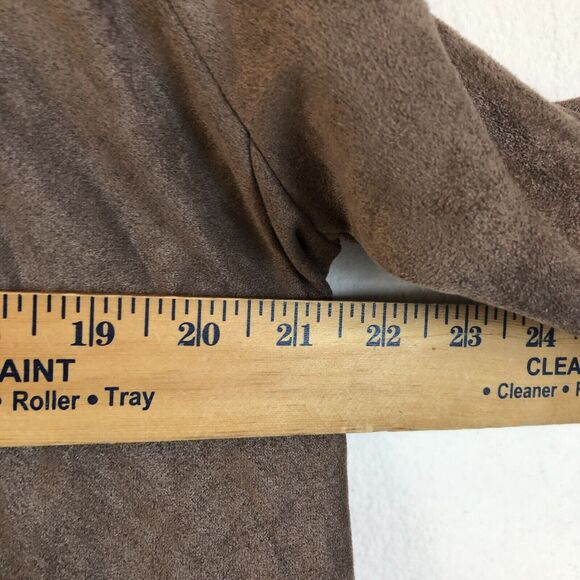 Do+Be Cardigan Sweater Women Sz M Brown Faux Suede Open Boho Southwestern Longsl - Picture 6 of 8